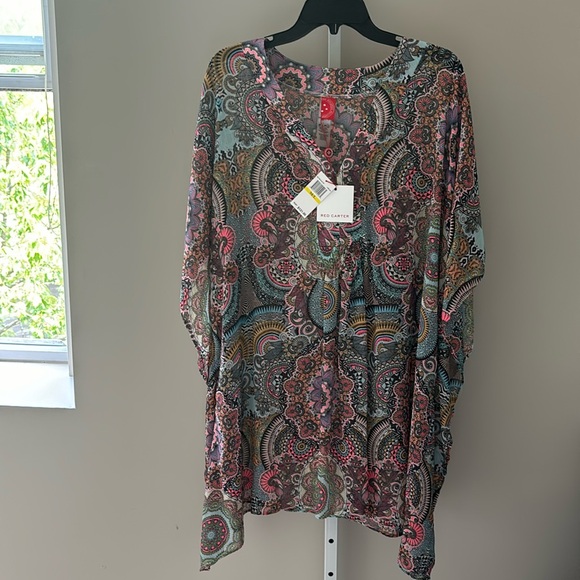 Red Carter Oversized Coverup - Picture 1 of 4